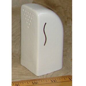 Vtg Single SALT SHAKER 1950s Porcelain Stove-Top Streamline Art Deco Replacement